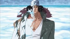 Still from Intense! Aokiji vs. Doflamingo!