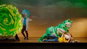 Still from The Rick and Morty Playhouse Players Present: Portal People
