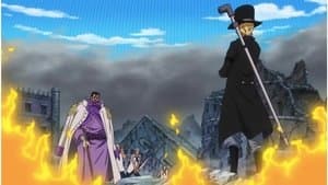 Still from A Big Collision! Chief of Staff - Sabo vs. Admiral Fujitora!