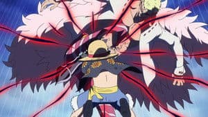 Still from A Collision of Haki! Luffy vs. Doflamingo!